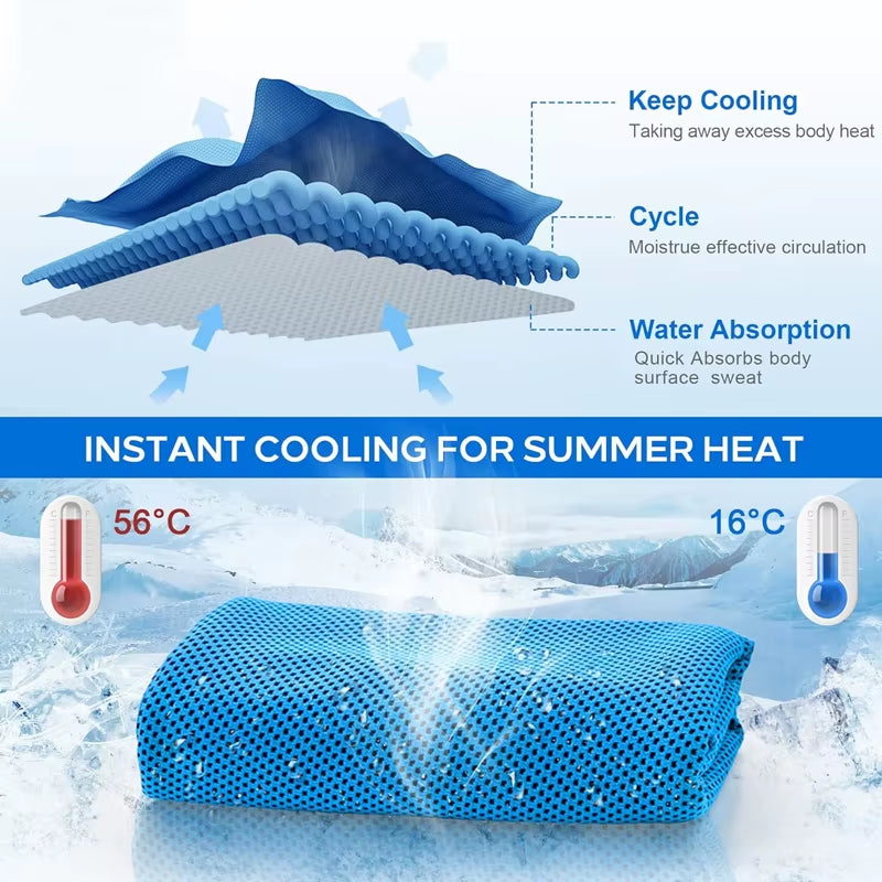 Cooling Towel Breathable Chilly Towel Sports Towel with Storage Box Yoga Towel Gym Towel for Indoor & Outdoor Activities