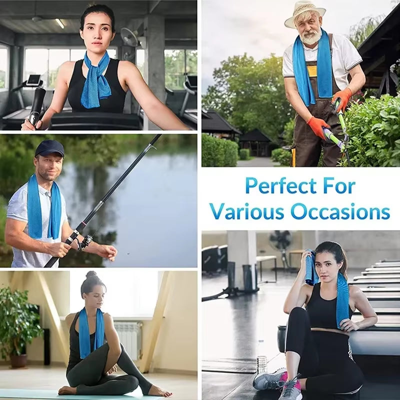 Cooling Towel Breathable Chilly Towel Sports Towel with Storage Box Yoga Towel Gym Towel for Indoor & Outdoor Activities